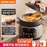 苏泊尔（SUPOR） 电炖锅 电炖盅 煲汤锅炖汤锅 燕窝炖盅 煮粥锅 电煮锅 紫砂微压鲜炖5L 快炖DG50YC875