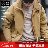 马登工装美式复古连帽羽绒服男秋冬加厚保暖外套90白鸭绒男士防寒衣服 卡其色 S （100-120斤）