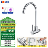 海立入墙式单冷龙头304不锈钢厨房水龙头壁挂墙排洗菜盆衣拖把池1141D