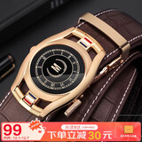 马莎兰缇(MashaLanti)男士皮带鳄鱼纹头层牛皮腰带自动扣裤带父亲节生日礼物实用送爸爸男朋友老公