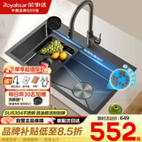 荣事达（Royalstar）水槽大单槽洗菜盆一体盆304不锈钢厨房水槽纳米压纹台下洗手盆E5
