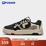 斐乐（FILA） FUSION斐乐潮牌BANK DX男鞋场下滑板鞋新款时尚厚底鞋 豆腐白/黑-TB 41