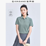 佐丹奴polo衫女夏季翻领上衣珠地布修身短袖POLO衫女05311399