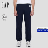 GAP男装2025秋季新款抓绒松紧腰针织束脚裤运动裤长裤美版500382 海军蓝 M 美码  L亚洲码180/100A【偏大，拍小一码】