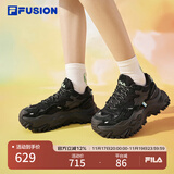 FILAFUSION斐乐潮牌女鞋硬糖鞋厚底老爹鞋女运动鞋女 黑色-BK 40