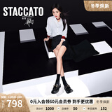 思加图【杨幂同款】新款爵士乐福鞋英伦风厚底小皮鞋黑色EGB04CA4 曜金爵士 34