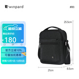 WINPARD威豹男单肩包 时尚男士手提包 休闲斜挎包男日字包潮流商务单背包 黑色B