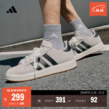 adidas「面包鞋」GRAND COURT BASE 00s休闲低帮板鞋男女阿迪达斯   奇迹矾土棕/黑色/汉玉白   42.5