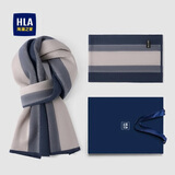 海澜之家（HLA）围巾含羊毛男士围脖脖套生日礼物男生送男朋友送爸爸 深灰色 均码