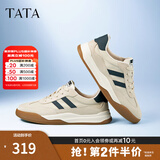 他她（TATA）男士阿甘男鞋复古德训鞋男运动休闲鞋厚底板鞋小白鞋PCB01AM5 米/蓝 40