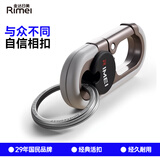 金达日美汽车钥匙扣男士高档车钥匙挂扣商务腰挂不锈钢双环创意锁匙扣