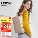 乐上（LEXON）商务双肩电脑包女13.3英寸笔记本双肩背包时尚出差户外书包金色
