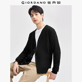 佐丹奴情侣装毛衣男女装精梳纯棉可机洗纯色V领针织开衫13054668