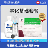 辉鹏猫鼻支雾化药猫咪杯状狗感冒肺炎喷嚏咳嗽窝咳宠物雾化液治疗套餐 （庆大+地米）* 10支*1盒 宠物雾化药