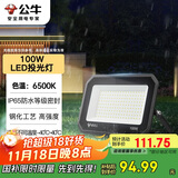 公牛（BULL）LED投光灯户外庭院工厂园林灯露营灯 IP65防水等级100W-6500K白光