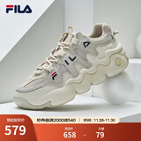 FILA斐乐官方新款男子篮球鞋复古透气夏季休闲鞋 燕麦色/黄水泥-OC 42.5