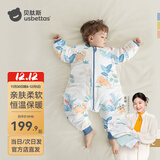 贝肽斯睡袋婴儿春秋季儿童分腿保暖防惊跳睡衣新生儿宝宝恒温睡袋防踢被 丛龙秋冬中厚-感温(10-20℃） M码 80-95cm(建议1.5-2.5岁）