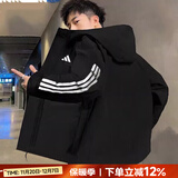 阿迪达斯（adidas）棉服男装 25冬新款运动服防风保暖时尚连帽休闲夹克加厚户外外套 经典黑/CLIMAWARM暖风技术 M 【170-175cm/130-140斤】