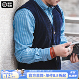 马登工装美式复古猎装马甲灯芯绒背心阿美咔叽坎肩英伦风外套男秋 蓝色 S