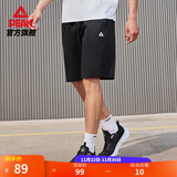 匹克运动短裤男夏季宽松透气薄款针织五分裤休闲短裤跑步运动裤男裤子 黑色 M (170)