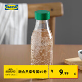 宜家（IKEA）SPARTANSK斯坝唐水瓶便携冷水杯饮料杯咖啡杯牛奶瓶 透明玻璃/绿色水瓶0.5L