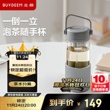 北鼎（Buydeem）茶水分离玻璃杯 男女高颜值便携随手杯办公室泡茶杯浅岛灰470ml