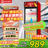 格点大容量饮料柜商用冰柜直冷藏展示柜酒水柜纯风冷无霜保鲜柜超市玻璃门冰箱立式啤酒柜 大单门下机组风冷 前吹风除雾尊享款