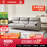 左右沙发现代简约客厅皮艺头层牛皮沙发DZY5161三人位【Z1012影青灰】