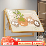 瑞尚（RUISHANG） 遮挡电表箱装饰画配电箱可推拉壁画客厅挂画有框电源箱开关盒 柿柿如意 70*50可覆盖（横60竖40）晶瓷面
