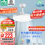 雷士（NVC） 风扇灯LED吊扇灯隐形扇现代简约变频餐厅卧室客厅遥控高显色灯具 荐！清风24W/高显指/6档调风