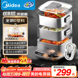 美的（Midea）蒸魔方S电蒸锅 电煮锅电火锅多功能锅家用电锅304不锈钢蒸魔方mini大容量多用途锅MZ-ZGC2323ZD88