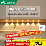 雷士（NVC）波纹猫眼感应橱柜磁吸玄关投影灯充电氛围小夜灯鞋衣电视柜-黑色D