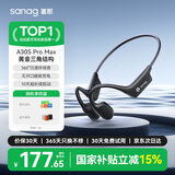 SANAG塞那 骨传导蓝牙耳机概念开放式真无线不入耳运动耳机跑步通话降噪长续航挂耳式气传导防水礼物 A30SProMax 16G内存丨久戴不痛丨跑步不掉 灼岩黑 佩戴舒适丨通话清晰丨狂甩不掉