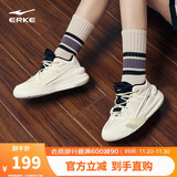 鸿星尔克女鞋运动板鞋厚底增高舒适滑板鞋百搭篮球风休闲潮鞋女|制霸