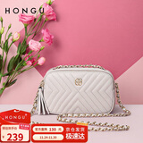 红谷女士包包斜挎包菱格链条包牛皮单肩包流苏包小包  生日礼物送女友