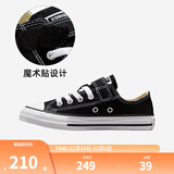 匡威（Converse）童鞋儿童低帮帆布鞋春季男女童全明星新品经典款软底魔术贴帆布鞋 黑色[经典款新版】 偏大选小一码 31 【建议脚长20cm】