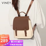 viney牛皮双肩包女大容量高中学生书包轻便旅游旅行背包生日礼物送女友