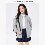 佐丹奴（Giordano）外套女纯色休闲运动风开衫立领长袖拉链卫衣女13373801
