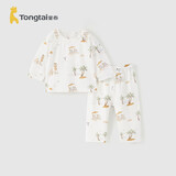 童泰（TONGTAI）宝宝秋衣套装夏季纯棉婴儿内衣儿童睡衣秋裤家居服提花橘色100cm