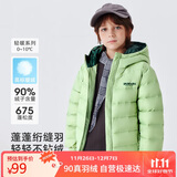 雪中飞童装儿童轻薄羽绒服男童新款中大童女童薄款外套冬薄荷绿160cm