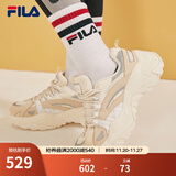 FILA斐乐SOFIA鱼刺鞋女鞋跑步鞋复古老爹鞋女增高鞋休闲鞋 奶白/米色-GA 36.5