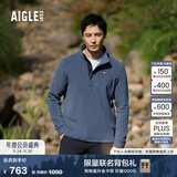 AIGLE艾高抓绒衣经典款POLARTEC户外保暖休闲耐穿半拉链上衣男士 岩灰蓝 BE482 L (180/96A)