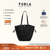 芙拉（FURLA）【同价11.11】NET女士牛皮中号经典菜篮子上班族通勤手提托特包 黑色