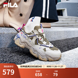 斐乐（FILA）猫爪5代官方女复古运动鞋杨幂同款新款休闲鞋老爹鞋 草本绿/银线-DS 39