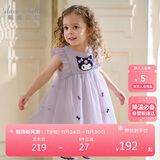 戴维贝拉库洛米联名女童夏连衣裙宝宝童装网纱裙子儿童洋气公主裙