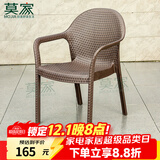 莫 家（MO JIA）莫家户外椅子阳台庭院休闲凳餐椅奶茶店摆摊椅室外桌椅靠背椅单椅 1张保拉纳椅(咖啡色)