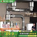四季沐歌（MICOE）厨房洗菜盆下水管配件水槽水池下水器双槽洗碗池管道套装
