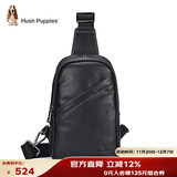 暇步士（Hush Puppies）胸包男头层牛皮腰包简约时尚运动单肩包潮流斜挎包生日礼物