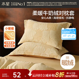 水星家纺枕套牛奶绒冬季双面保暖对枕套抗静电A类枕头罩一对装双人48x74cm