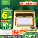 施耐德电气 五孔地插(带底盒) 弹出阻尼式防水地面地板插座铜质E227C10U_BAS